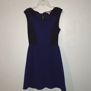 Black and Blue Sleeveless Dress